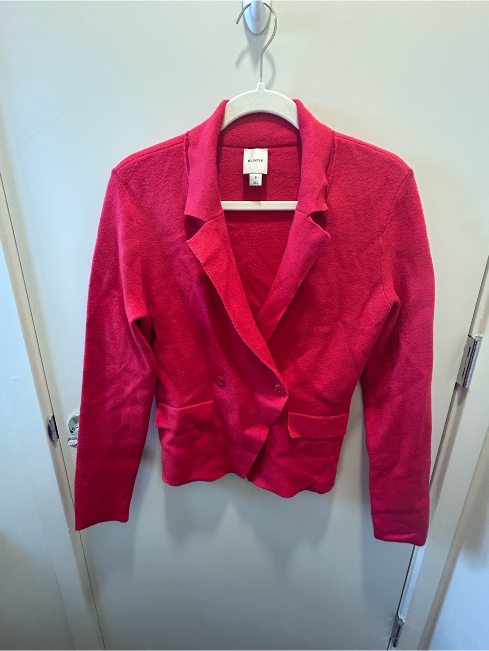 Maeve by Anthropologie Pink Knit Blazer Cardigan